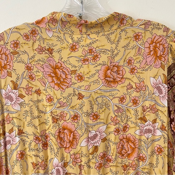 A Beautiful Soul Floral Tie Ribbon Tiered Ruffled Hem Flowy Maxi Dress XL - Picture 6 of 14